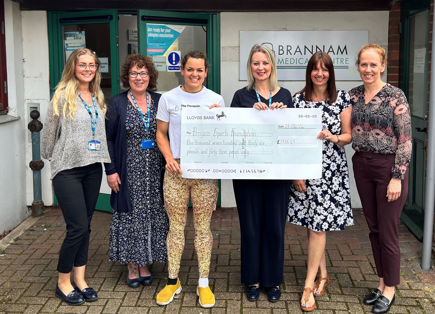 Charity cheque photo